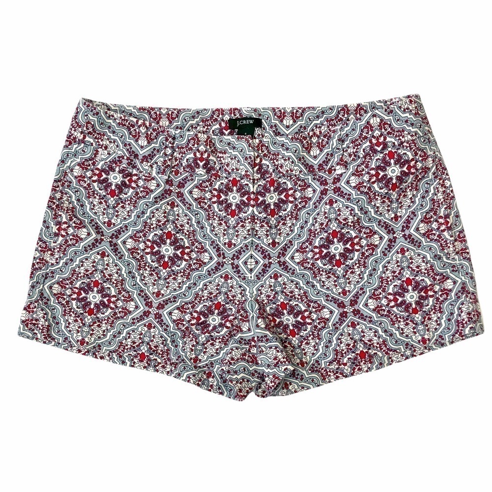 J. Crew City Fit cotton shorts paisley mandala 6